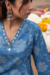 Aasmani Bandhani Kurta