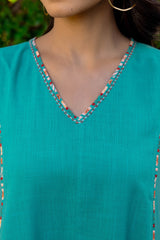 Sleeveless Teal Dress