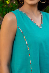 Sleeveless Teal Dress