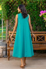 Sleeveless Teal Dress