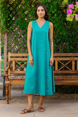 Sleeveless Teal Dress