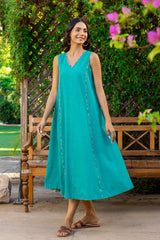 Sleeveless Teal Dress