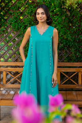 Sleeveless Teal Dress