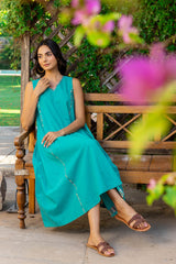 Sleeveless Teal Dress