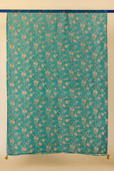 Teal Floral Printed Dupatta