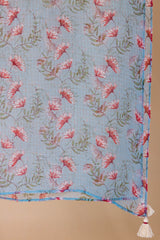 Blue Dual Print Dupatta
