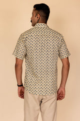 Cream Printed Cotton Shirt