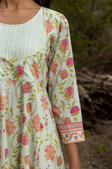 French Green Anarkali