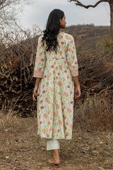 French Green Anarkali