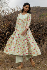 French Green Anarkali