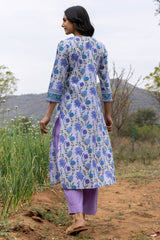 Periwinkle Straight Kurta