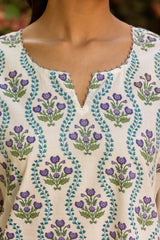 Floral Grid Kurta