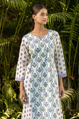 Floral Grid Kurta