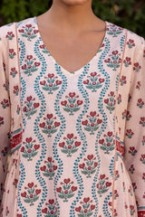 Gathered Floral Grid Kurta