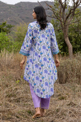 Periwinkle Pleated Kurta