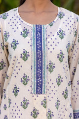 Slim Floral Grid Kurta