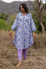 Periwinkle Pleated Kurta