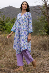 Periwinkle Pleated Kurta