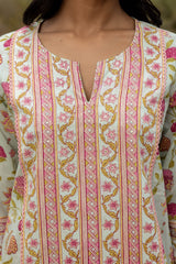 French Green Panel Kurta