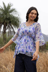 Perwinkle Chiffon Top
