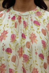 French Green Chiffon Dress