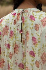 French Green Chiffon Dress