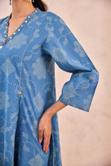 Aasmani Bandhani Kurta