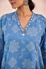 Aasmani Bandhani Kurta