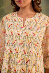 The Ecru Pleated Kurta