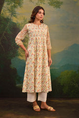 The Ecru Pleated Kurta