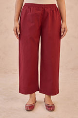 Maroon Wide Trousers