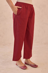 Maroon Wide Trousers