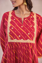 Sindoori Lehariya Kurta