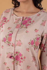 Pink Peonies Kurta