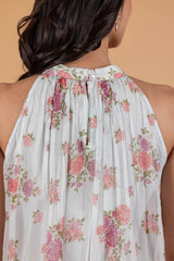 Pink Peonies Chiffon Dress