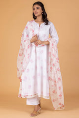 Pink Floral Double Layered Kurta