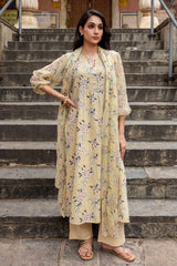Lemon Blossom Chiffon Sleeve Kurta