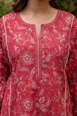 Scarlet Floral Kurta