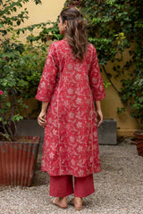 Scarlet Floral Kurta