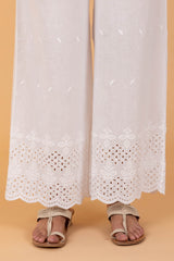 White Schiffli Trouser