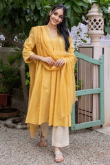 Mustard Polka Kurta