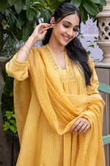 Mustard Polka Kurta