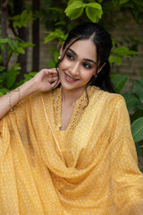Mustard Polka Kurta