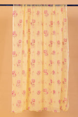 Yellow Checked Chiffon Dupatta