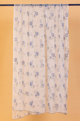 Blue Floral Chiffon Dupatta
