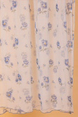 Blue Floral Chiffon Dupatta