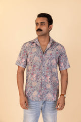 Trellis Floral Half Sleeve Shirt