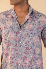Trellis Floral Half Sleeve Shirt
