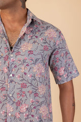 Trellis Floral Half Sleeve Shirt