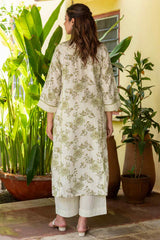 Green Floral Kurta